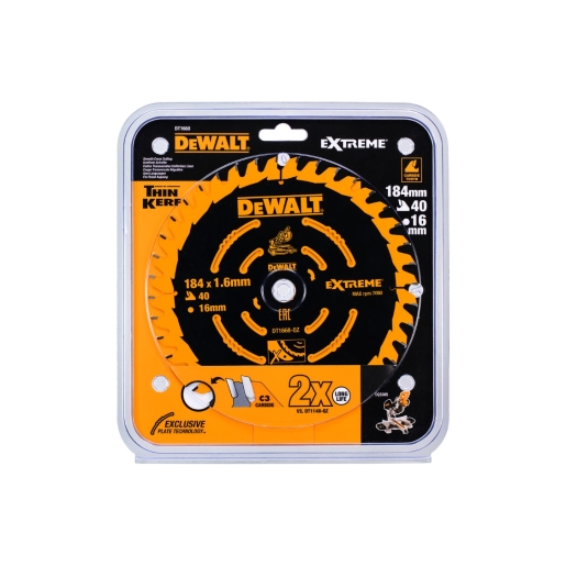 DeWALT  Lame de scie circulaire dents par pouce 40 Ø16mm; Ø184mm X 1