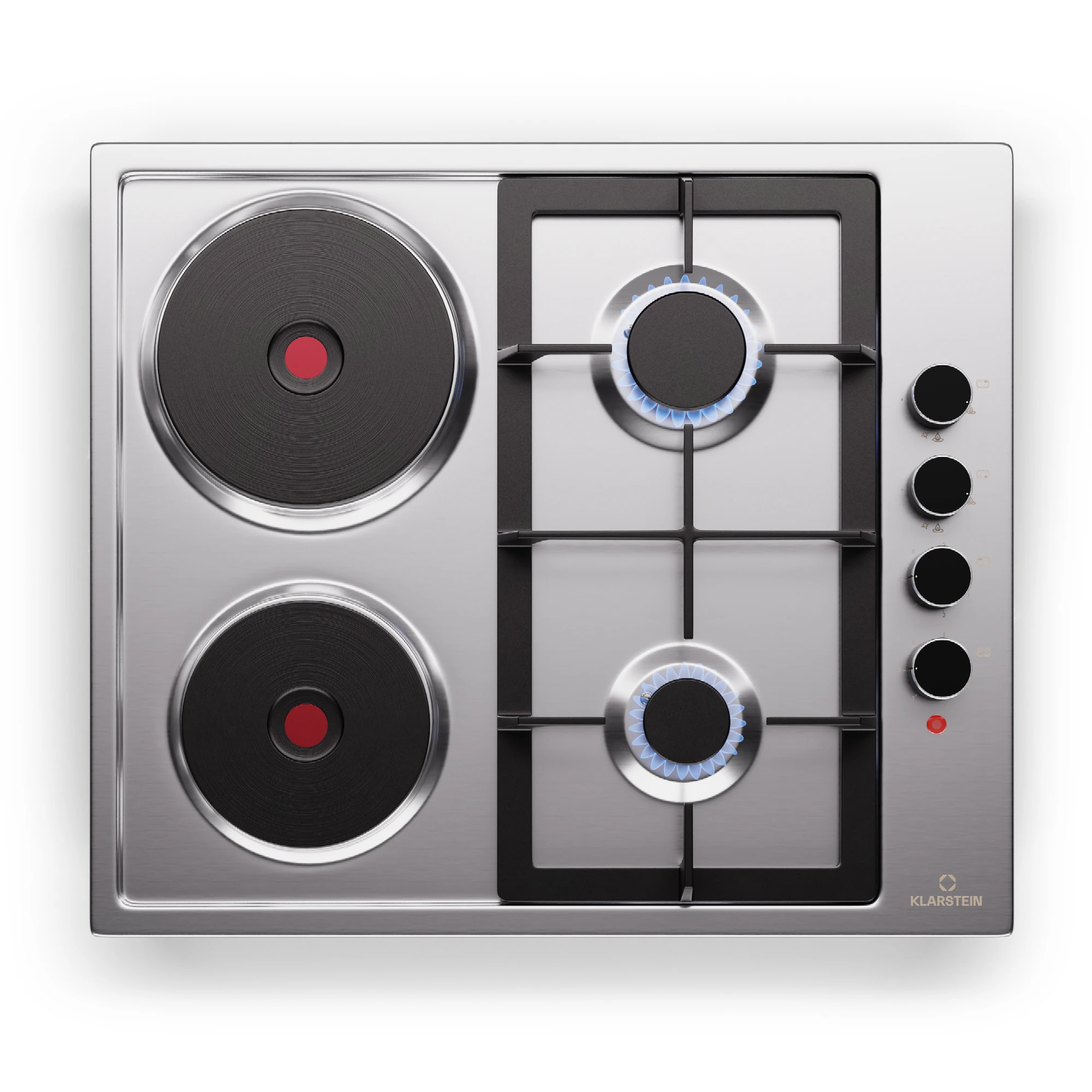 Klarstein MultiChef 4 hot plate electric and gas hob 4 cooking zones 2 gas burners 2 electric hobs