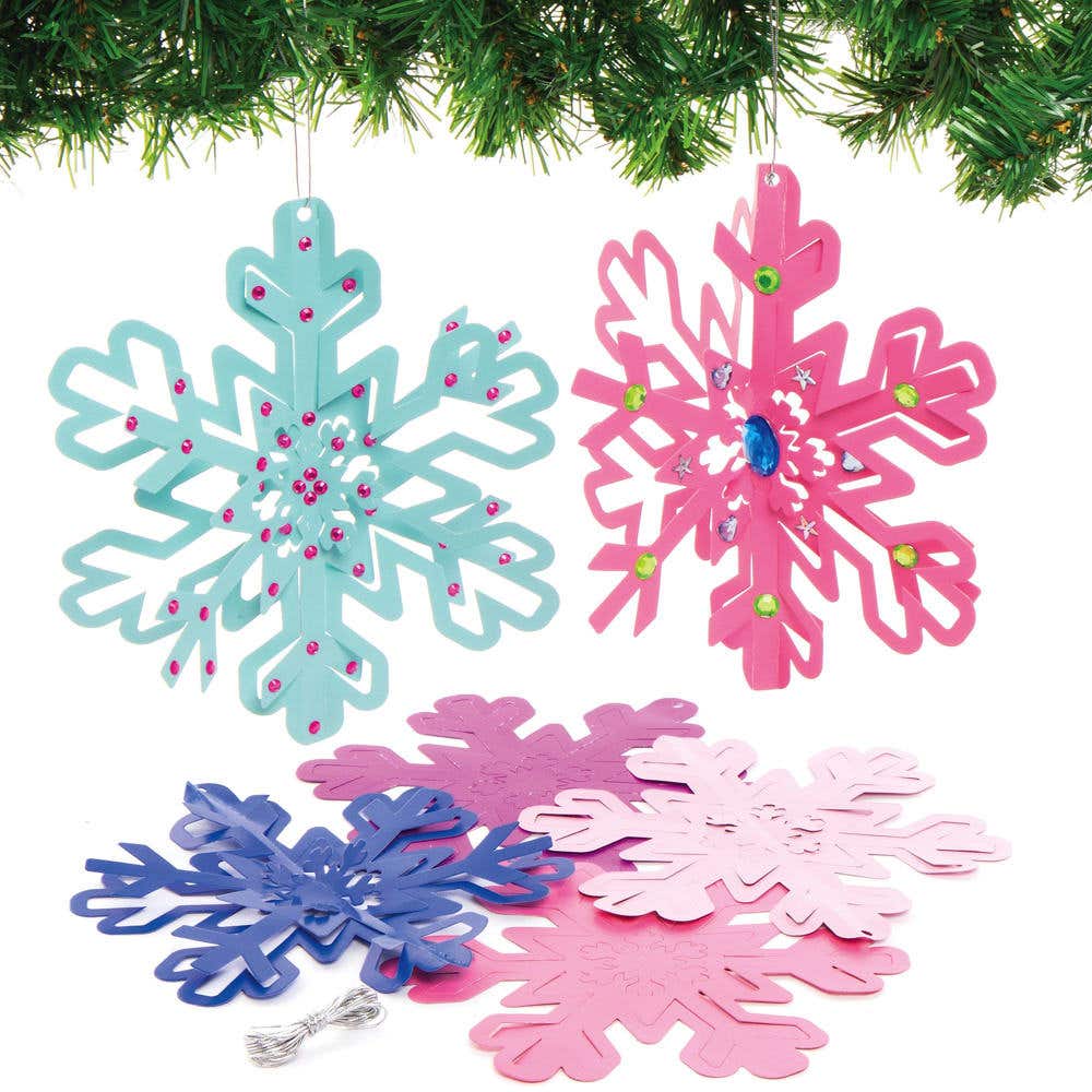 Baker Ross Snowflake Spiral Decorations (Pack of 12)