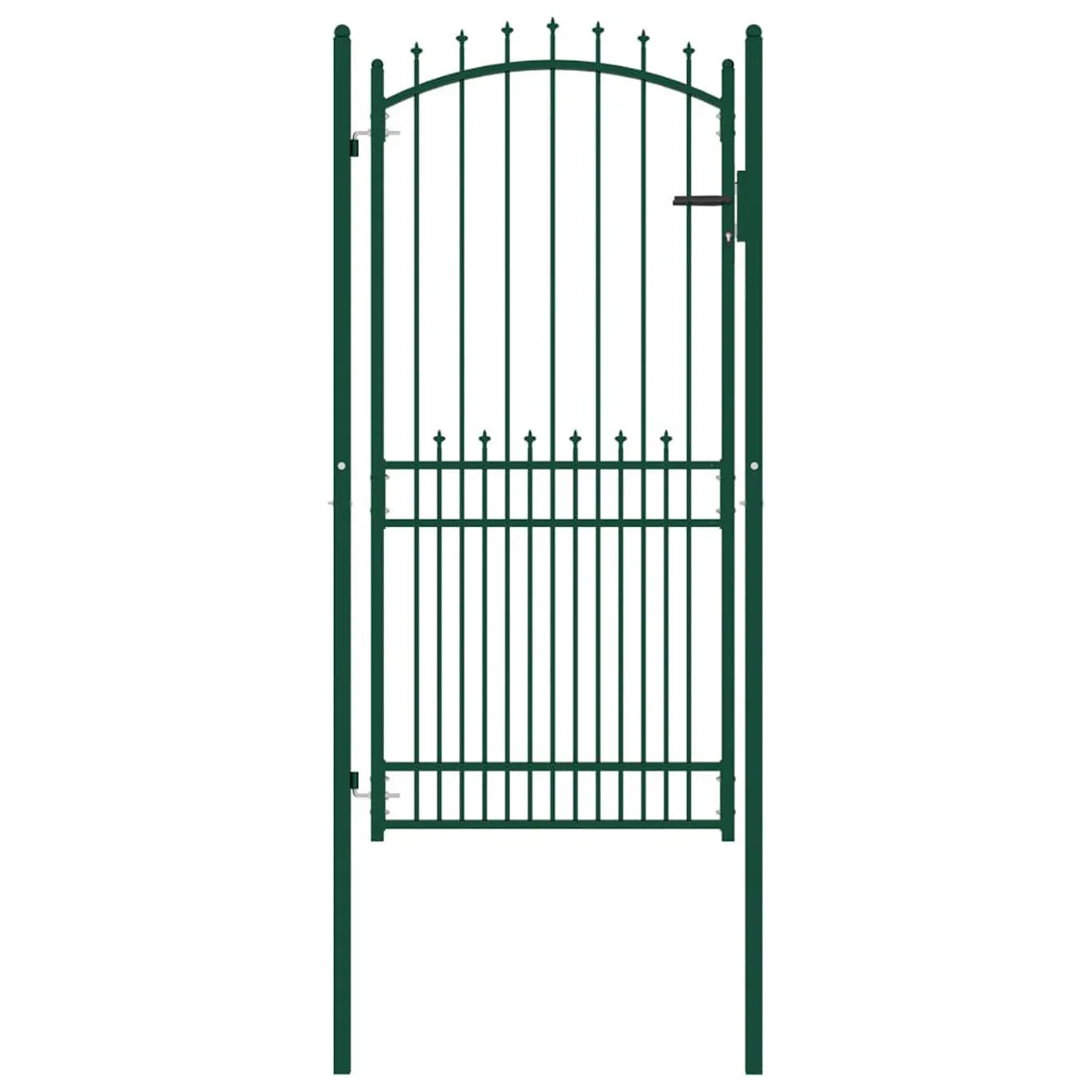 VidaXL Fence Gate with Spikes Steel 100x200 cm Green
