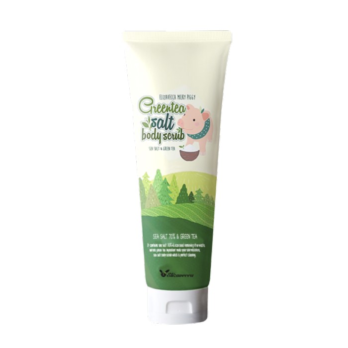 Elizavecca Milky Piggy Greentea Salt Body Scrub Purifying Body Peeling with Green Tea 300 ml
