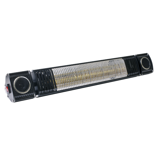  Infrared Outdoor 2000W Patio Heater with Speakers for Music, Black