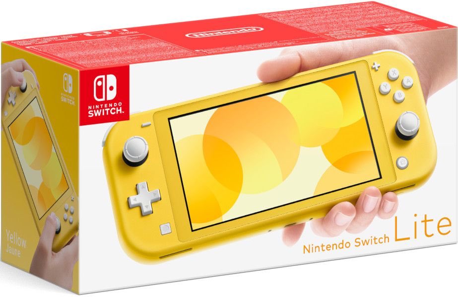 Nintendo Switch Lite - Yellow with Generic Portable Protective Case (Black) and Tempered Glass Screen Protector