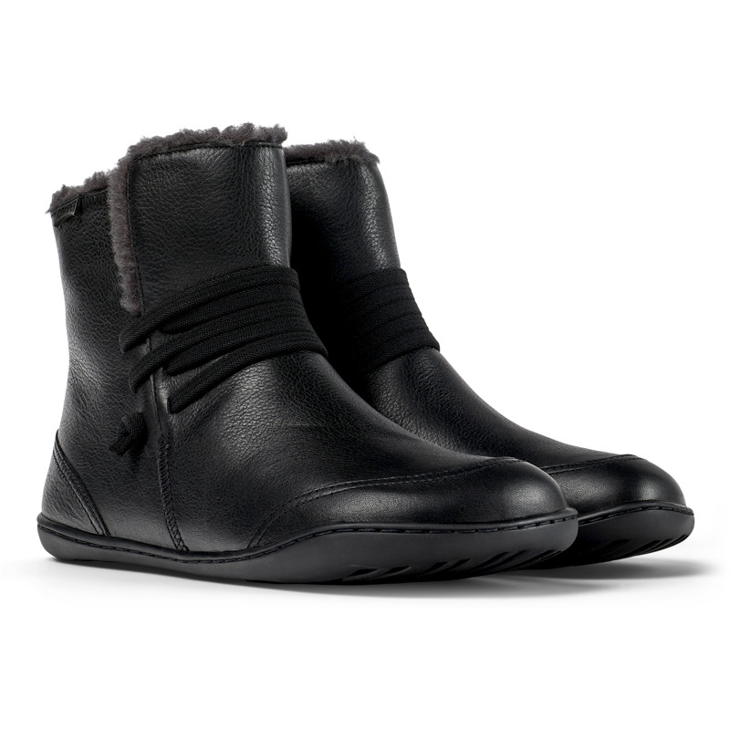 Camper Peu - Ankle Boots For Women - Black, Size 3, Smooth Leather