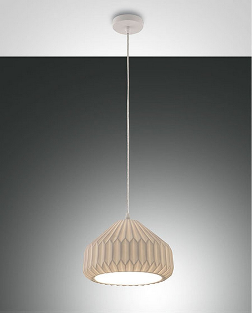 Fabas Luce Lighting Vigor Dome Pendant Ceiling Lights White Glass, E27