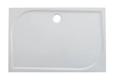 GoodHome Limski White Rectangular Centre Drain Shower Tray (L)1400mm (W)800mm (H) 27mm