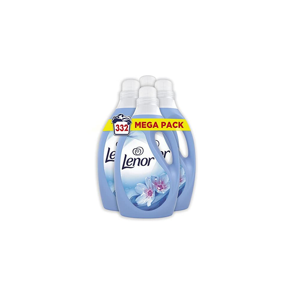 Lenor Fabric Conditioner, Washing Liquid Laundry, Spring Awakening Scent, 332 Washes (4 x 3 Litre) - Brand New