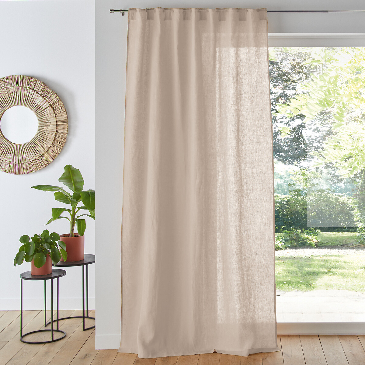 La Redoute Interieurs Onega Washed Linen Single Curtain with Concealed Tabs by La Redoute
