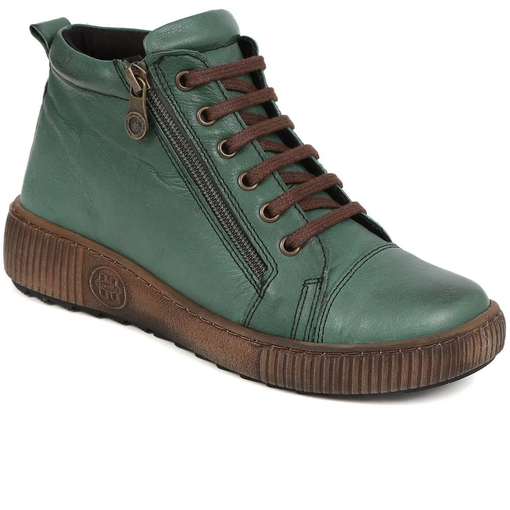 Loretta Leather Lace-Up Shoes