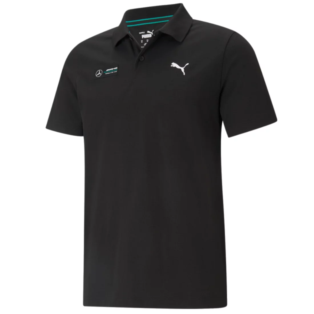 Puma Mercedes F1 Essentials Polo, Mens black T-shirts XS black