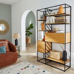 La Redoute Interieurs Vaulty Oak & Metal Wire Shelving Unit by La Redoute