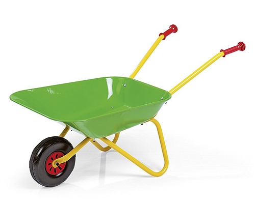 Rolly Toys Kids Toy Metal Wheelbarrow - Green & Yellow