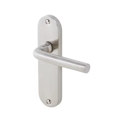 Colours Ayen Satin Nickel Effect Steel Straight Latch Door Handle (L)120mm