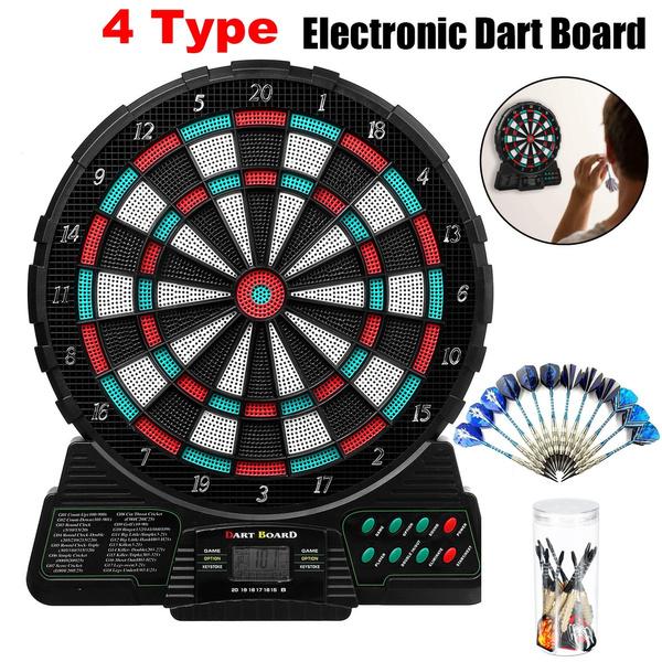 91340802MA8PFML34B Electronic Dart Board Dartboard Set LCD Score Display with 6 Darts Sets Party Toy Funny Flying Game Gift Box Home Decor 1set