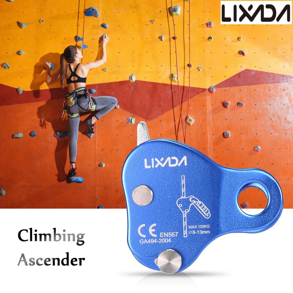 Lixada Climbing Protective Ascender 220LB Climbing Belay Device Rope Grip Outdoor Climbing Rigging