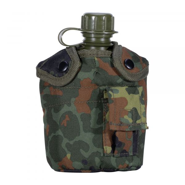 Mil-Tec Gourde 1 qt. avec gobelet et housse flecktarn Camouflage