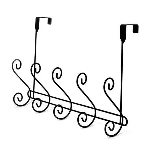 Showerdrape Lyrical Black Over Door Storage Hooks