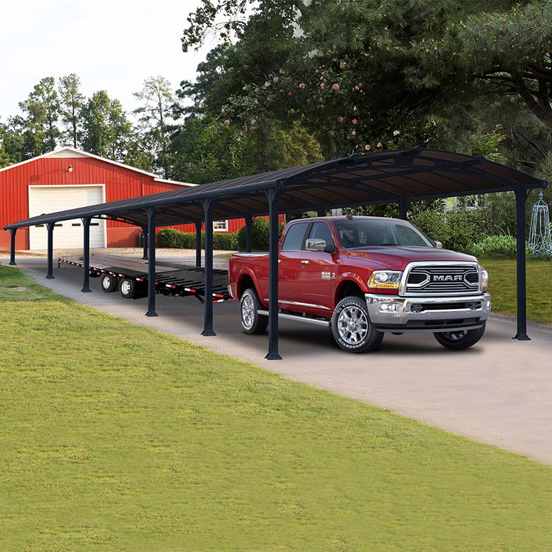 Palram - Canopia Carport Arcadia 12700 - Grey 12' x 42'