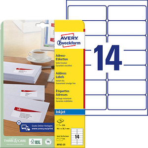 Avery J8163-25 addressing label White