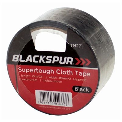  48Mm X 10M Supertough Cloth Tape - Black