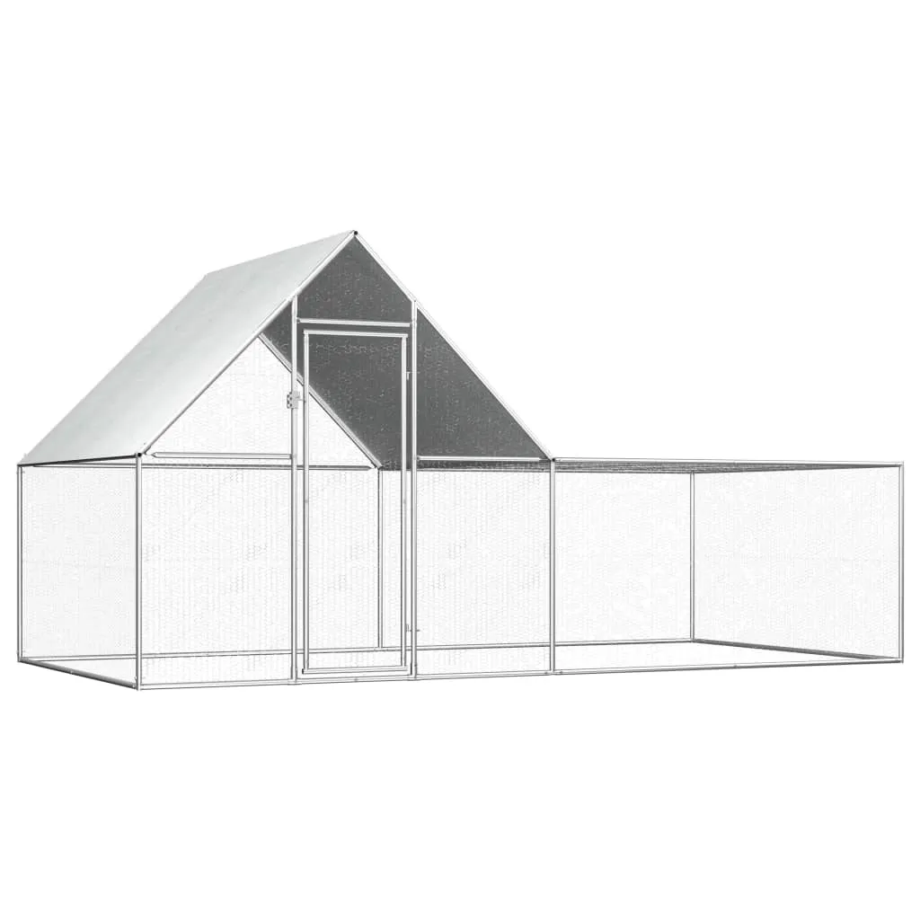 VidaXL Chicken Coop 4x2x2 m Galvanised Steel