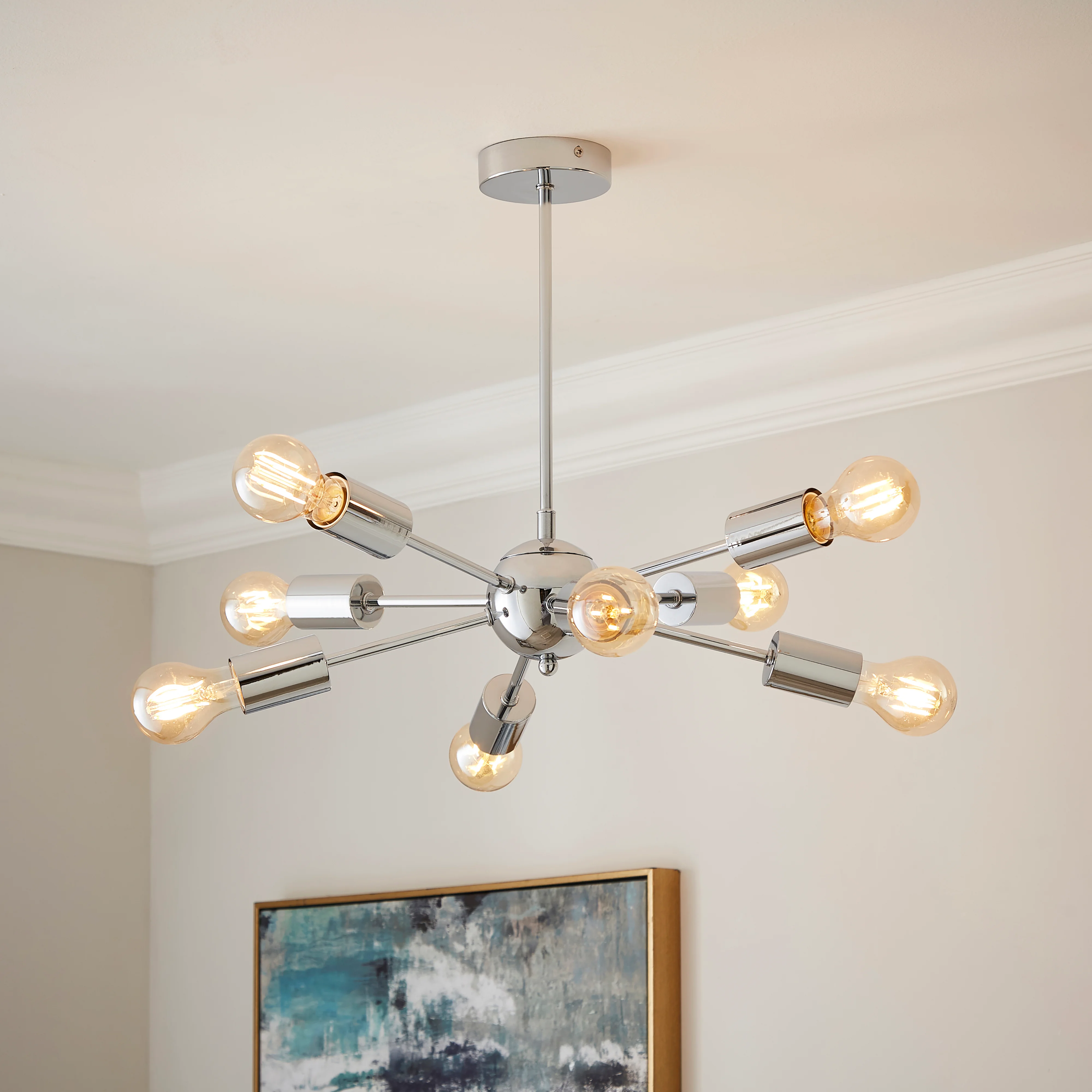 Dunelm Conolly Sputnik 8 Light Ceiling Light Silver