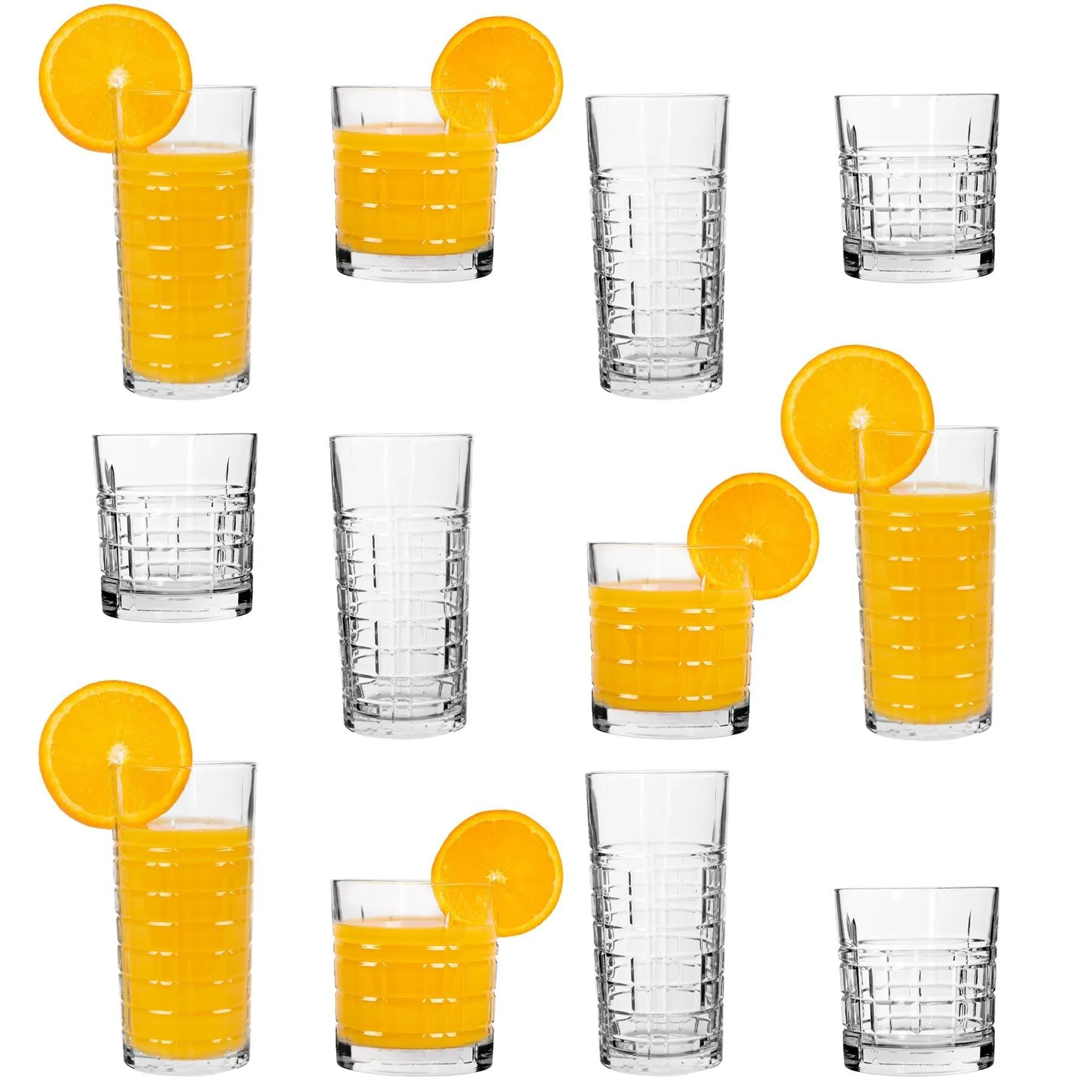 LAV Brit Glassware 12 Piece Set - Clear