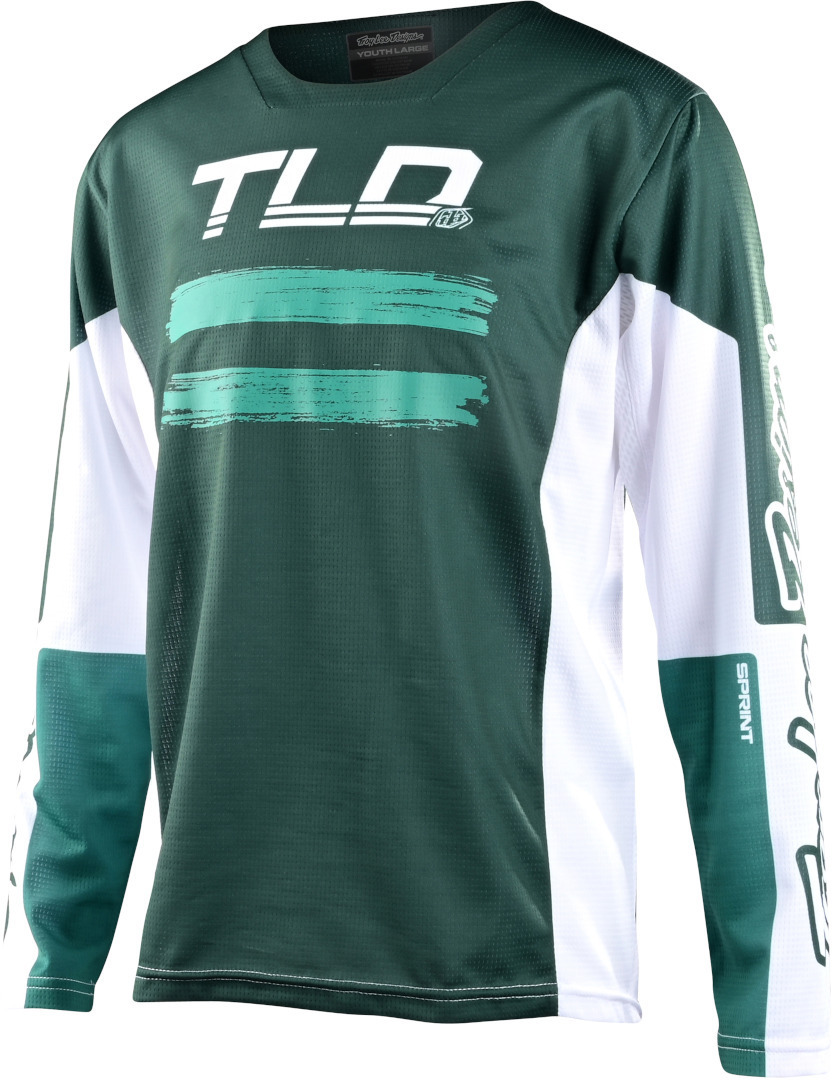 Troy Lee Designs Sprint Marker Youth Bicycle Jersey, green, Size XS, green, Size XS