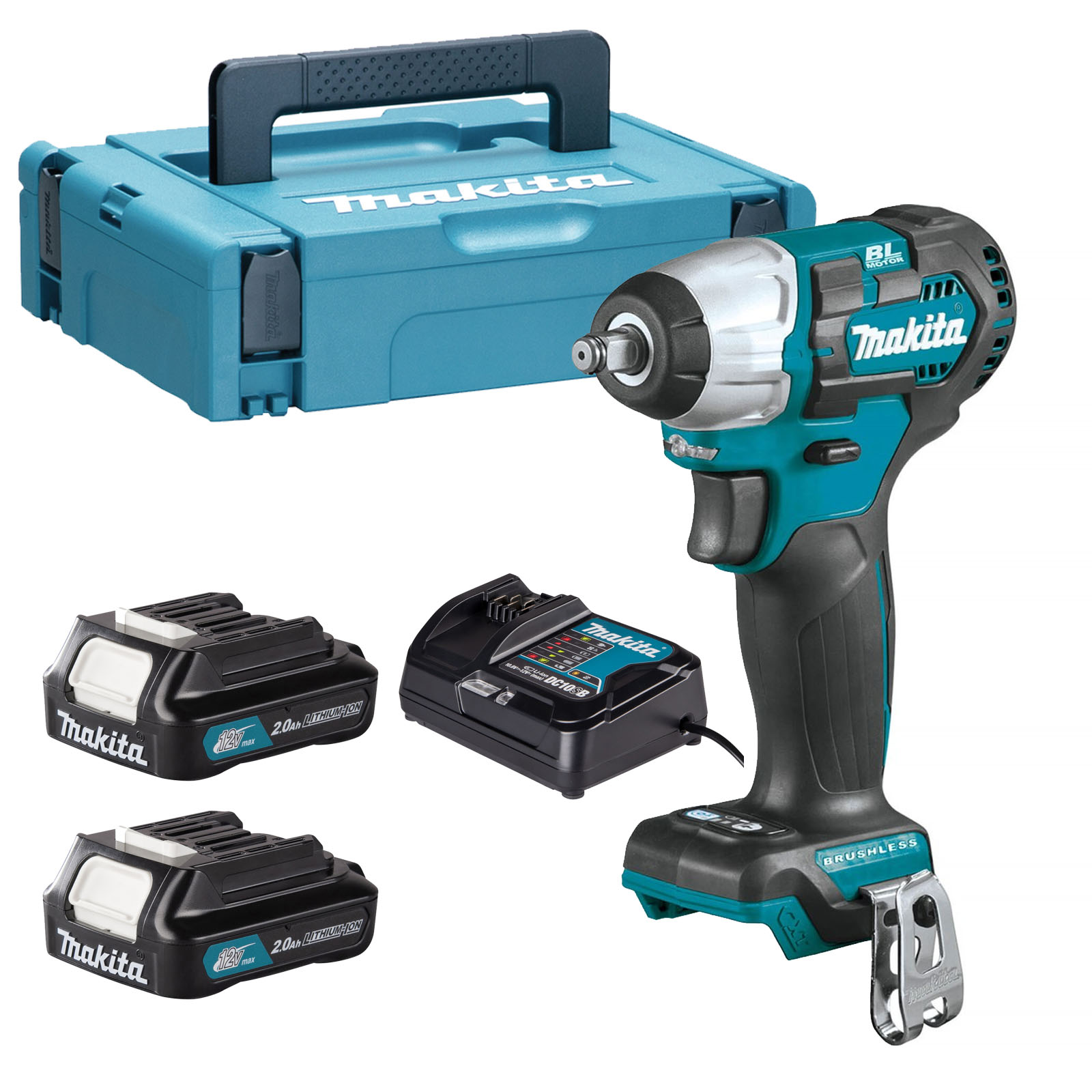 Makita TW160D 12v CXT Cordless Brushless 3/8" Drive Impact Wrench 2 x 2ah Li-ion Charger Case