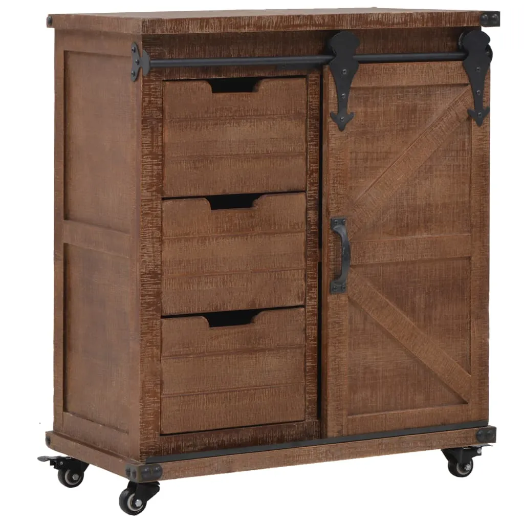 VidaXL Storage Cabinet Solid Fir Wood 64x33.5x75 cm Brown