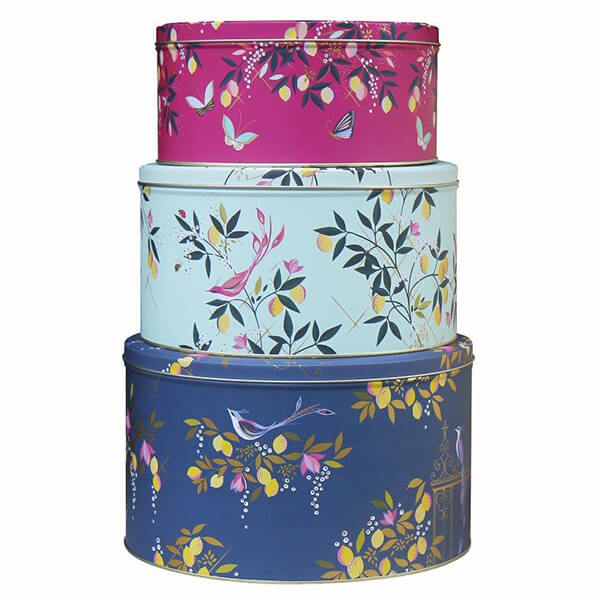 Elite Sarah Miller Orchard Floral Set of 3 Round Cake Tins 250 (d) x 145mm 225 (d) x 120mm 195 (d) x 95mm