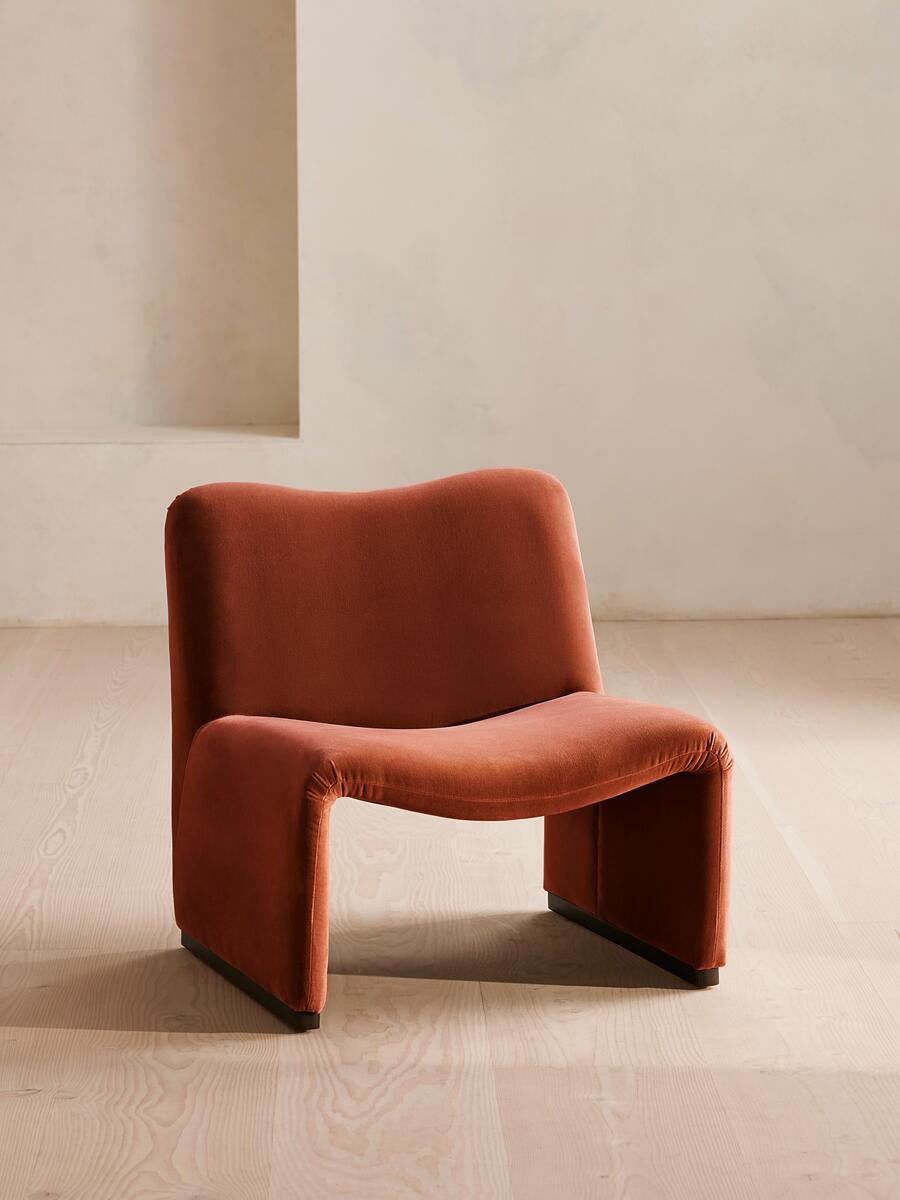 Soho Home Lovett Armchair, Velvet, Rust
