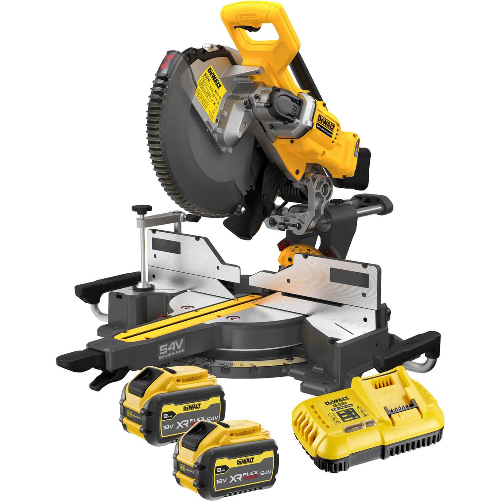  Dcs781 54v Xr Flexvolt Cordless Sliding Mitre Saw 305mm 2 X 9ah Li-ion Charger No Case