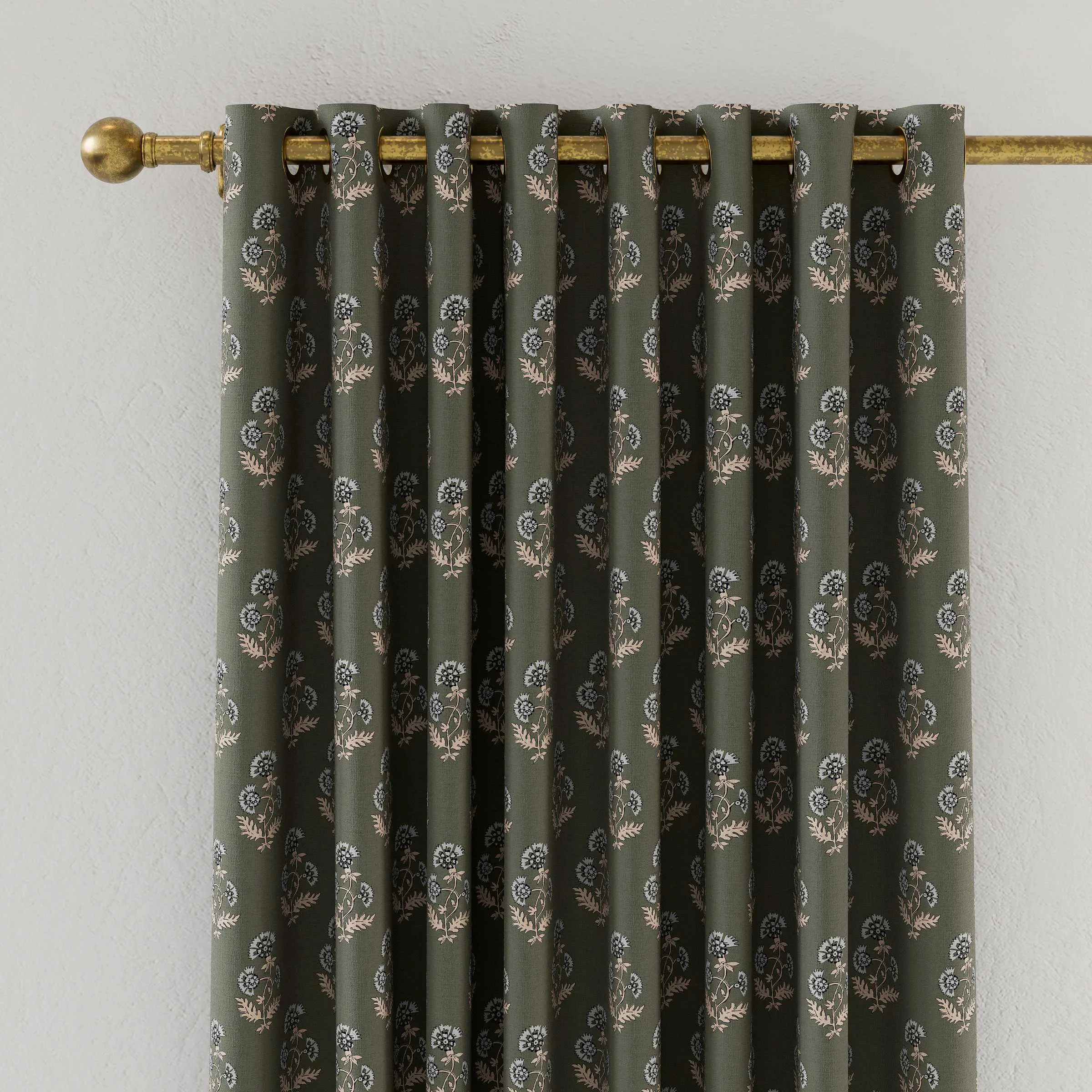  Chamomile Lined Curtains 66" x 54", Olive