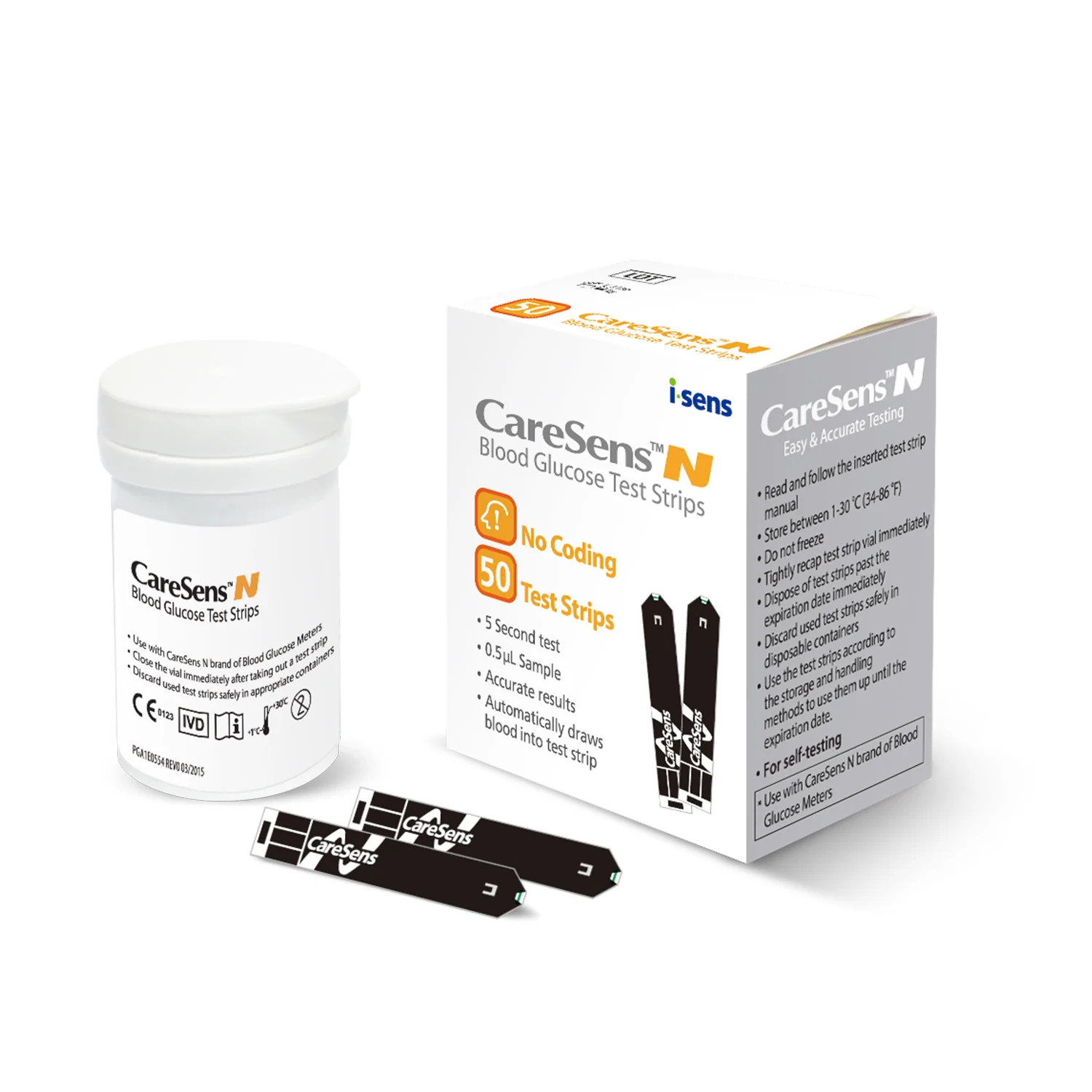 Caresens N Blood Glucose Test Strips - 50 Pack