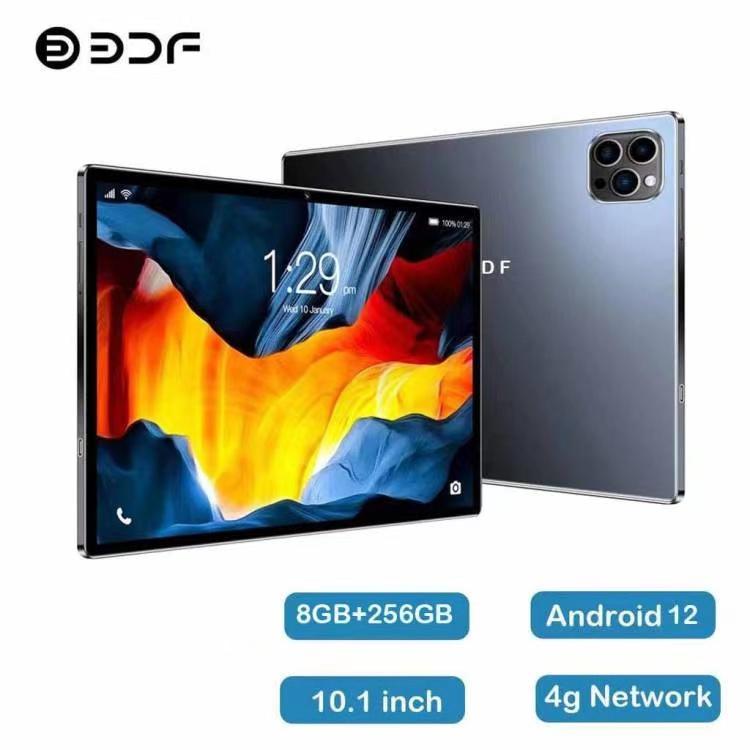 BDF New 10.1 Inch Tempering Glass Tablet Octa Core 8gb Ram 256gb Rom Android 12 Google Play Dual 4g Lte Phone Call Tablet Pc 10.1 Purple