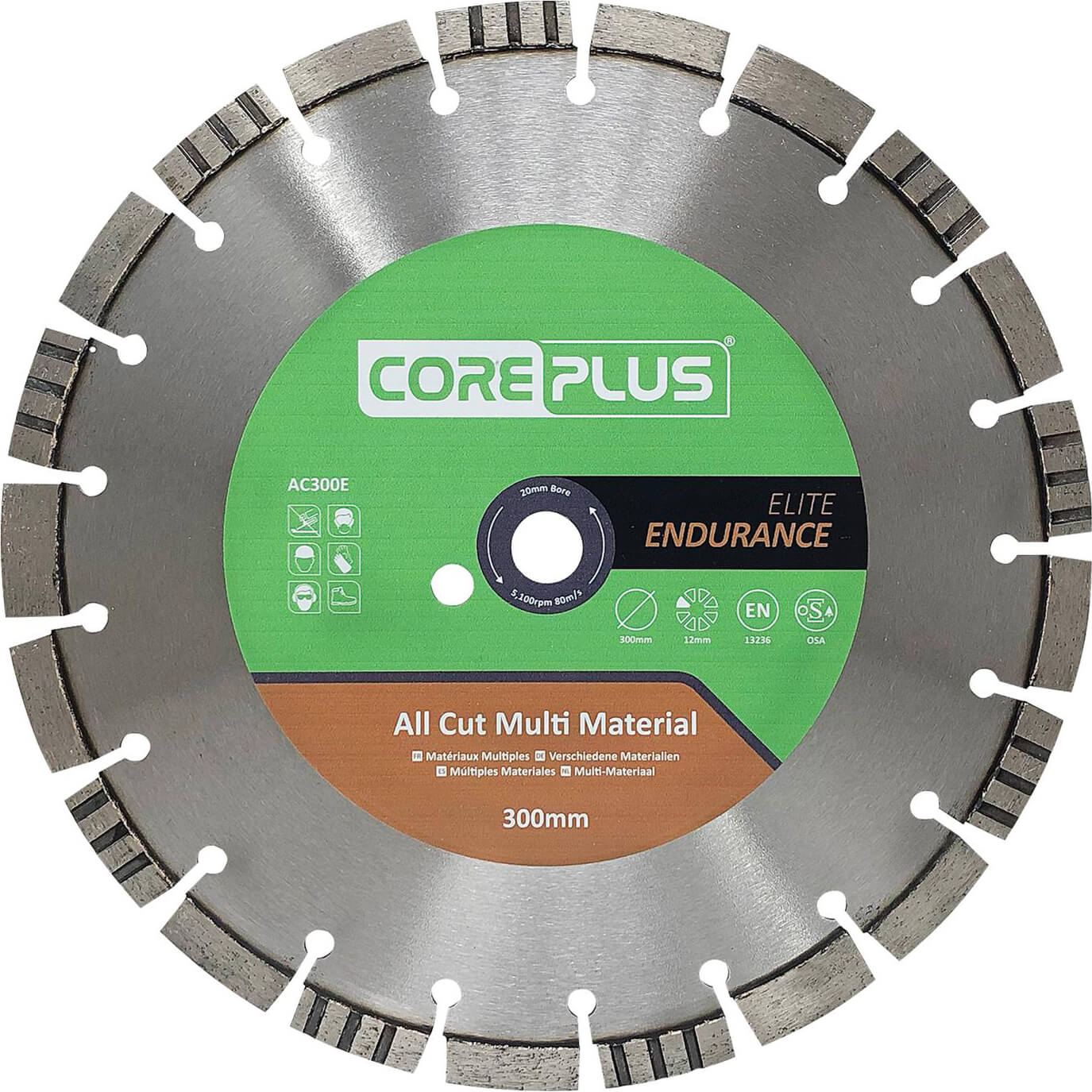 CorePlus AC300E Elite All Cut Multi-Material Diamond Blade 300mm