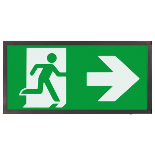 Duceri 3w Led Maintained Emergency Black Sign Right