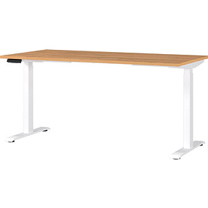 Germania Height-Adjustable Desk - Oak and White, none