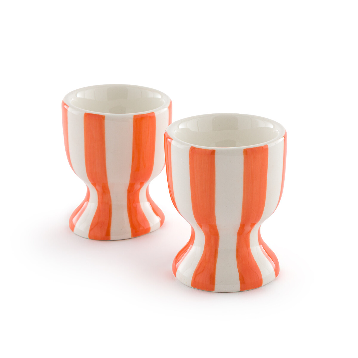 La Redoute Interieurs Set of 2 Darcy Striped Dolomite Egg Cups by La Redoute