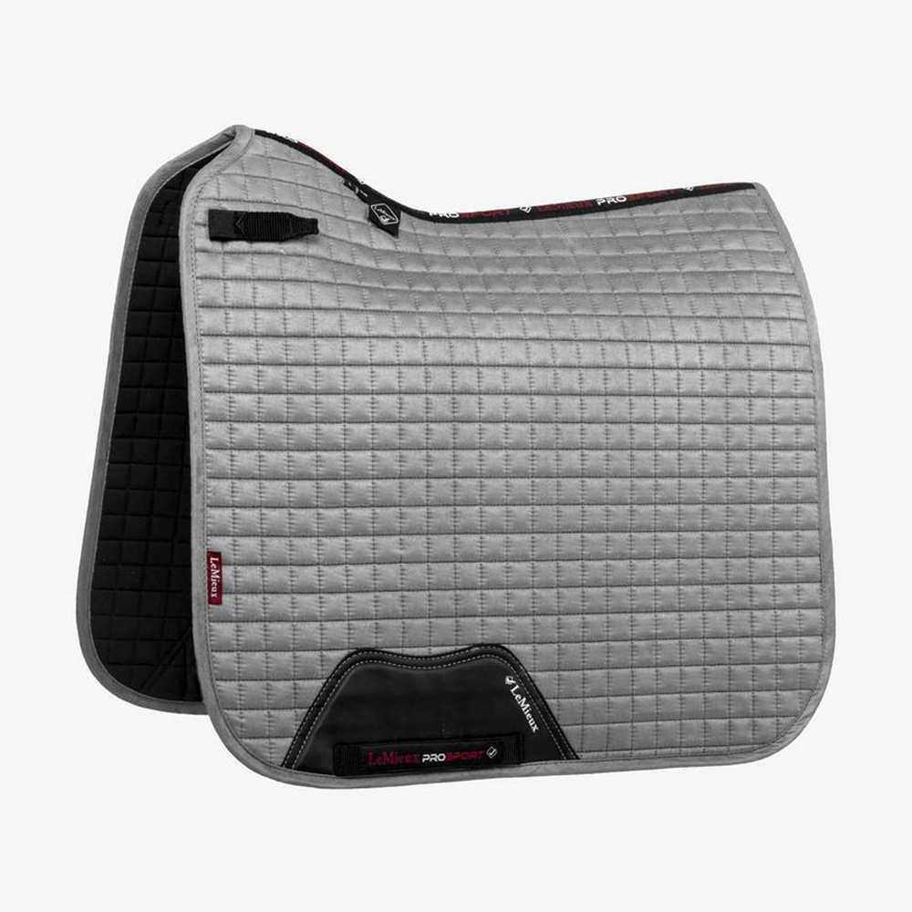 LeMieux Saddle Pads | LeMieux ProSport Suede Dressage Square Colour Grey Size Full (L)