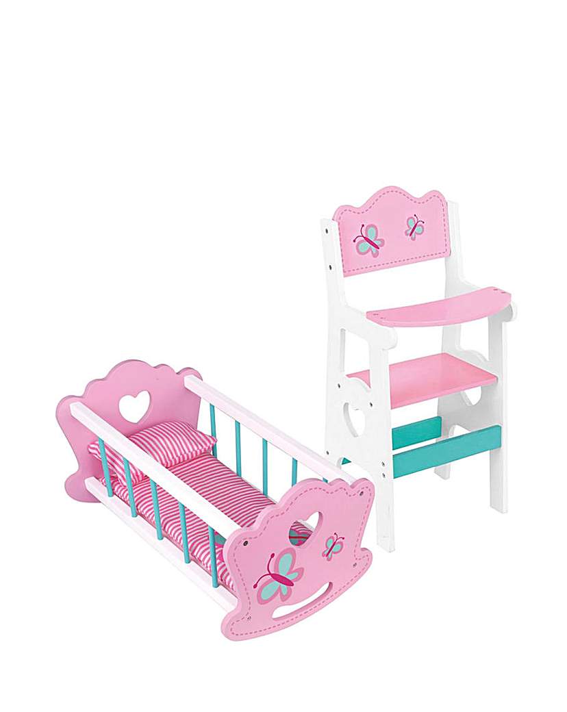 Tooky Toys Tooky Toy Wooden High Chair and Cradle Set