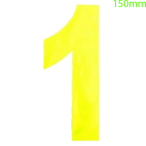 DIY Direct Yellow High Visibility Reflective Self Adhesive Vinyl Numeral, 150mm Number 1