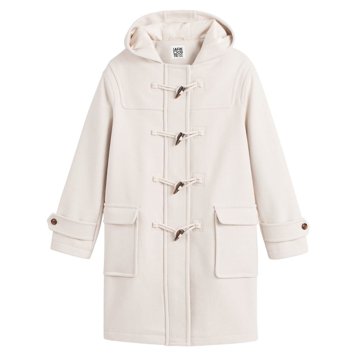 La Redoute Collections Mid-length Hooded Duffle Coat In Recycled Wool Mix By La Redoute