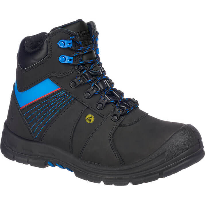 Portwest FD37 Compositelite Protector Safety Boot S3 ESD HRO Size: UK9/EU43, COLOUR: Black/Blue