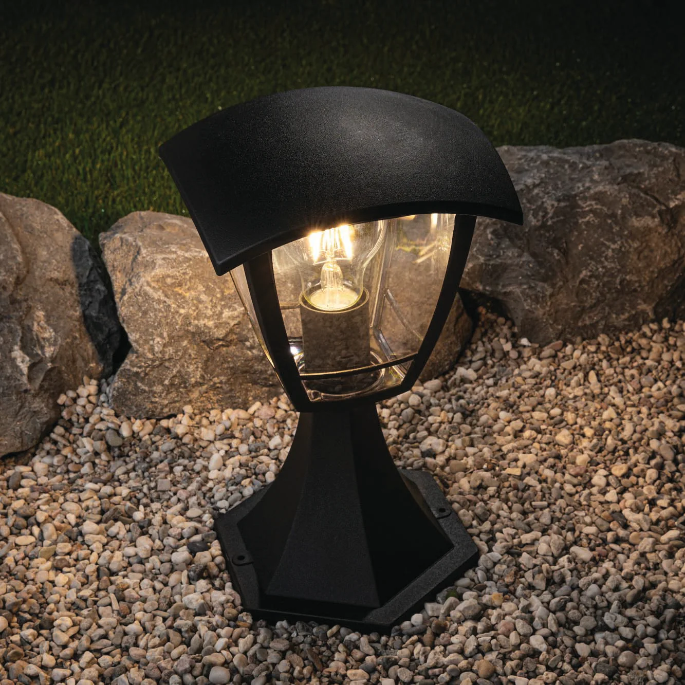 Paulmann Black 1 -Light 28cm H Hardwired Lantern Head black