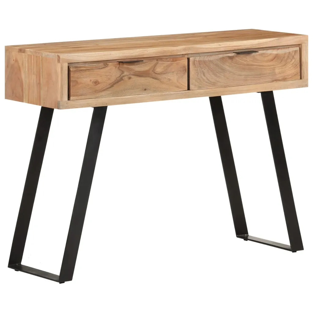 VidaXL Console Table 100x35x76 cm Solid Acacia Wood with Live Edges