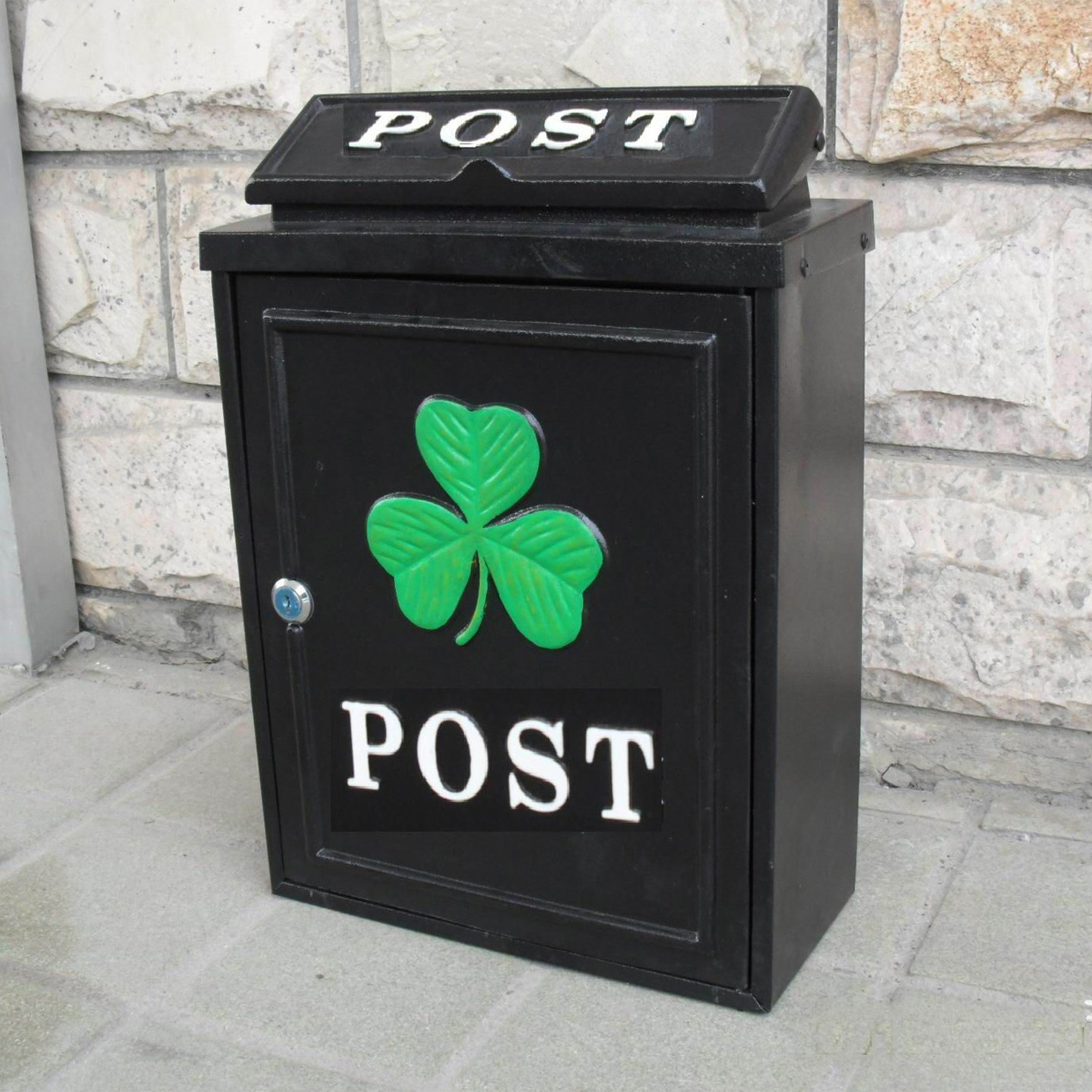 Arboria Cast Aluminium Post Box, Black - Shamrock
