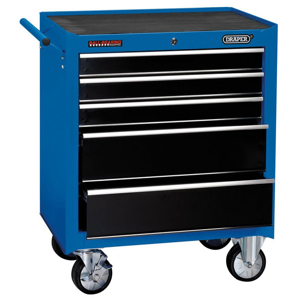  Roller Tool Cabinet, 5 Drawer, 26", Blue