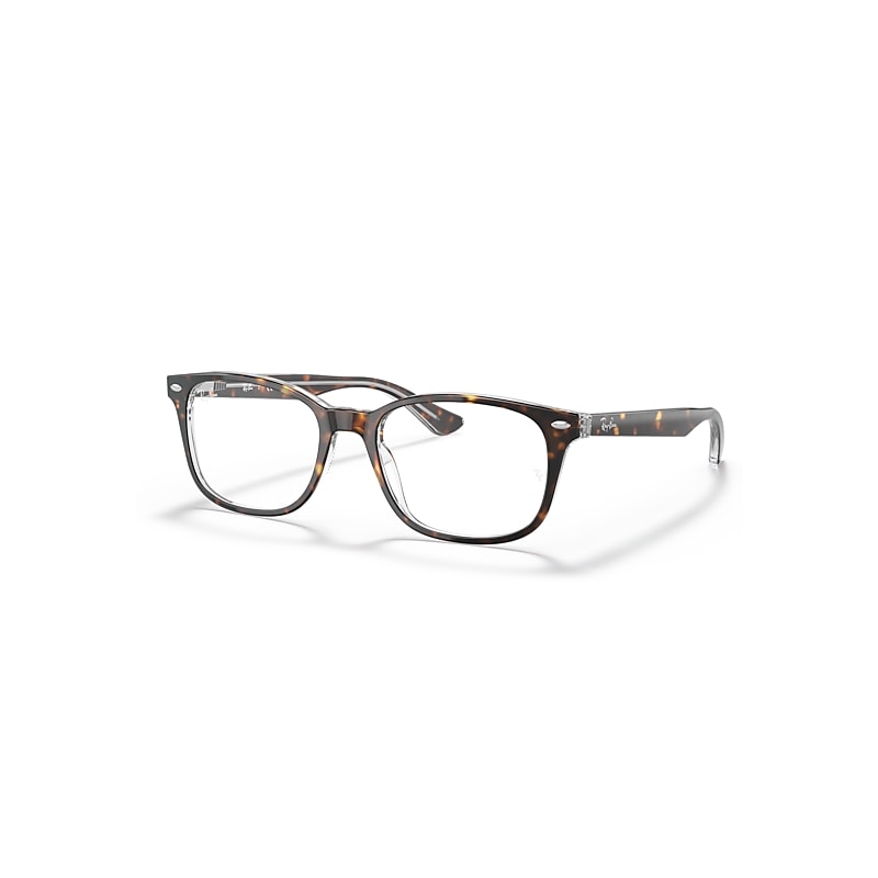Ray-Ban RB5375 5082 Top Havana On Transparent Square Glasses in Dark Tortoise